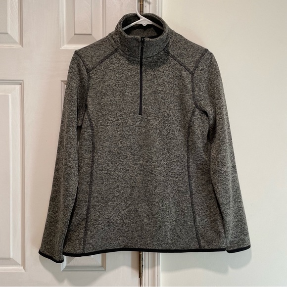 Eddie Bauer Tops - Eddie Bauer gray long sleeve quarter zip athletic pullover long sleeves M